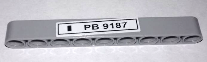 Lego Technic, Liftarm Thick 1 x 9 with 'PB 9187' Pattern (Sticker) - Set 9395