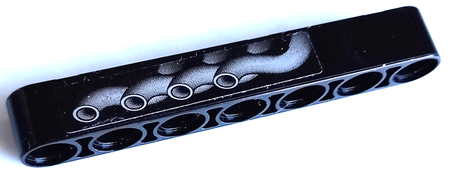 Lego Technic, Liftarm Thick 1 x 7 with 4 Silver Exhaust Pipes Pattern Model Right Side (Sticker) - Set 42106 / Black