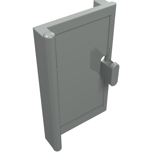 Lego Door 1 x 2 x 3 with Vertical Handle / Light Gray