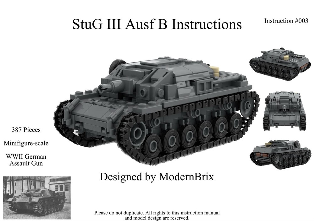 Lego WW2 StuG III Ausf B Custom Building Instructions