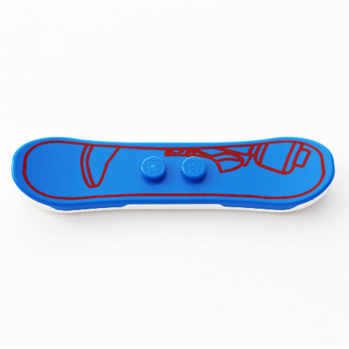 Lego Sports Snowboard with Red Minifig Outline Print, White Bottom