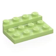 Lego Plate Round Corners Double 3 x 4 with 1 x 4 Raised Edge Studs / Yellowish Green