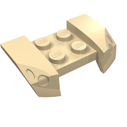 Lego Mudguard 2 x 4 with Molded Headlights / Tan