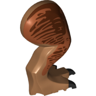 Lego Animal Body Part, Dinosaur, Tyrannosaurus Rex Leg, Right, with Pin, Dark Orange and Reddish Brown Markings Print / Medium Nougat
