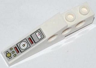 Lego Technic Slope 6 x 1 x 1 2/3 with Gauges, Red Rectangles and Olive Green Buttons Pattern (Sticker) - Set 79121