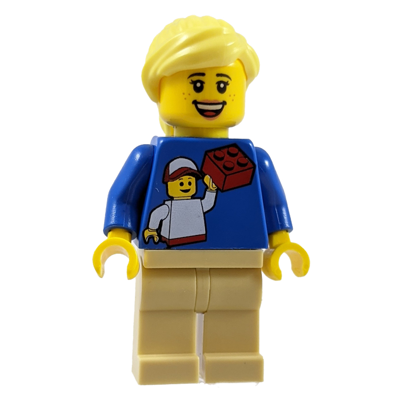 Lego Blue Torso, Tan Legs, Bright Light Yellow Hair