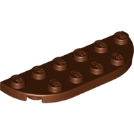 Lego Plate Round Corners 2 x 6 Double / Reddish Brown