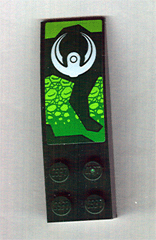 Lego Slope, Curved 6 x 2 with White Rounded Symbol Pattern (Sticker) - Set 8114