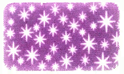 Lego Rug / Carpet, 4 x 6 with White Stars Print / Medium Lavender