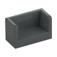 Lego Panel 1 x 2 x 1 with Rounded Corners and 2 Sides / Dark Bluish Gray