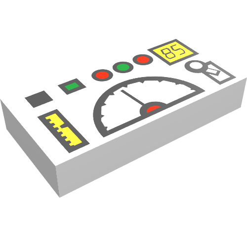 Lego Tile 1 x 2 with Telemetry Panel Print