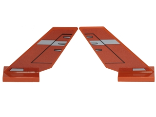 Lego Tail Shuttle with Two Gray Stripes and Rudder Pattern on Both Sides (Stickers) - Set 75176 / Dark Orange