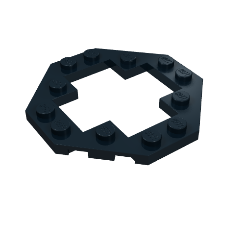 Lego Plate Special 6 x 6 Octagonal with Opening / Black