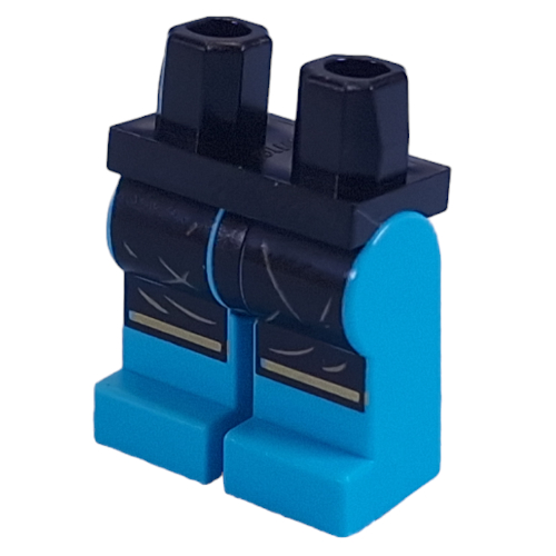 Lego Hips and Dark Azure Legs with Black Apron, Tan Hairs, Gold Trim print