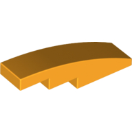 Lego Brick Curved 4 x 1 No Studs [Stud Holder with Symmetric Ridges] / Bright Light Orange