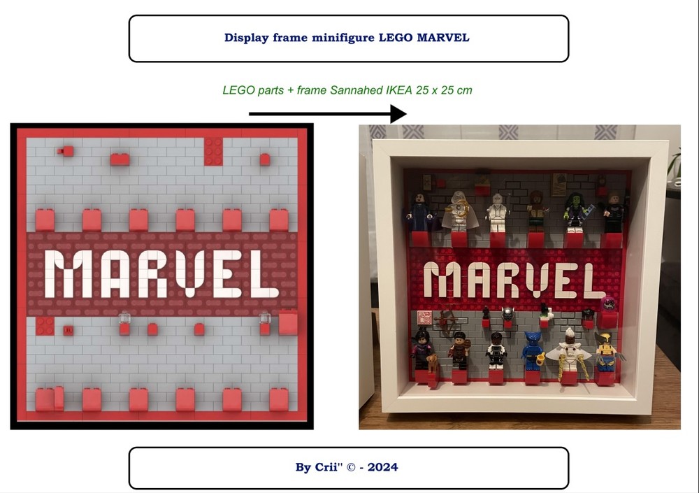 Lego display frame Marvel minifigure