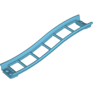 Lego Vehicle Track, Roller Coaster Ramp Small, 3 Bricks Elevation / Medium Azure