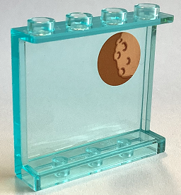 Lego Panel 1 x 4 x 3 with Side Supports - Hollow Studs with Moon / Planet with Craters Pattern (Sticker) - Set 40687