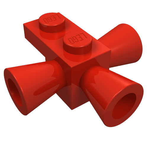 Lego Brick Special 1 x 1 with 3 Speakers / Loudspeakers / Space Positioning Rockets / Red
