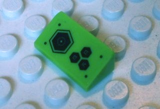 Lego Slope 30 1 x 2 x 2/3 with Four Black Hexagons Pattern (Sticker) - Set 70706 / Lime