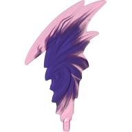 Lego Flame, Axle, with Marbled Dark Purple Pattern / Trans-Dark Pink