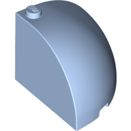 Lego Brick Round Corner 4 x 4 x 3 Quarter Dome Top / Bright Light Blue