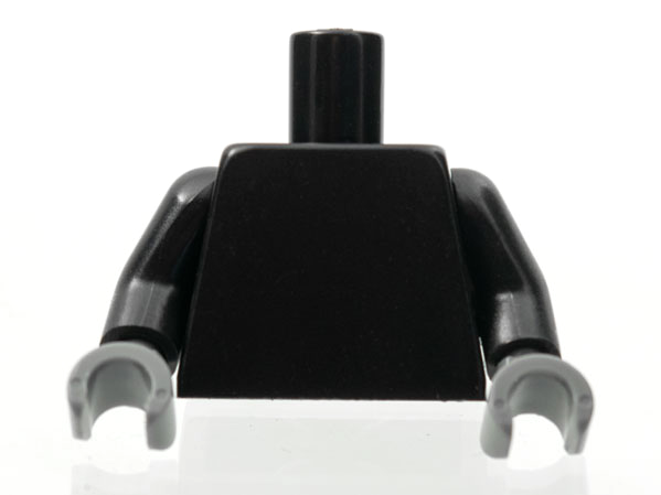 Lego Torso Plain / Black Arms / Dark Bluish Gray Hands