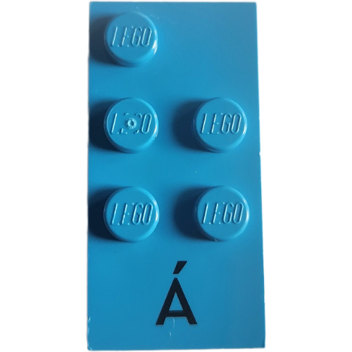 Lego Braille Brick 2 x 4 with 5 Studs ⠷ and 'Á' Print