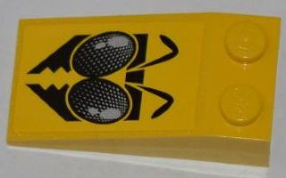 Lego Slope 18 4 x 2 with Insect Head Pattern (Sticker) - Set 8228