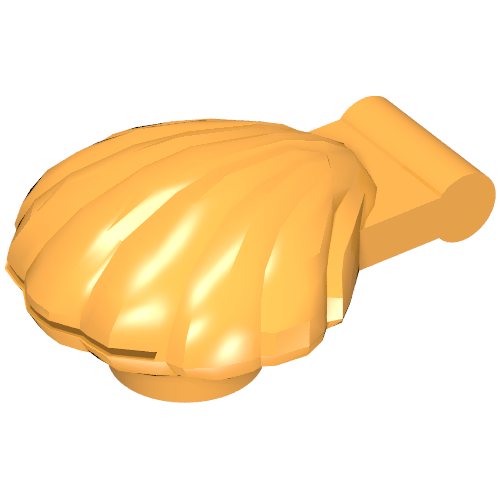 Lego Animal, Clam [Type 1 - Continuous Scalloped Inner Lip] / Medium Orange