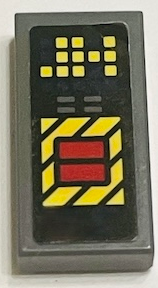 Lego Tile 1 x 2 with Control Panel, Yellow Buttons and Red Eject Button Pattern Model Right Side (Sticker) - Set 70916