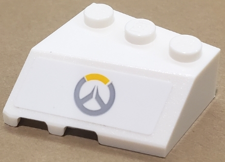 Lego Wedge 3 x 3 Sloped Right with Overwatch Logo Pattern (Sticker) - Set 75975