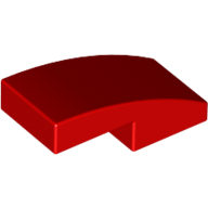 Lego Brick Curved 2 x 1 No Studs [1/2 Bow] / Red