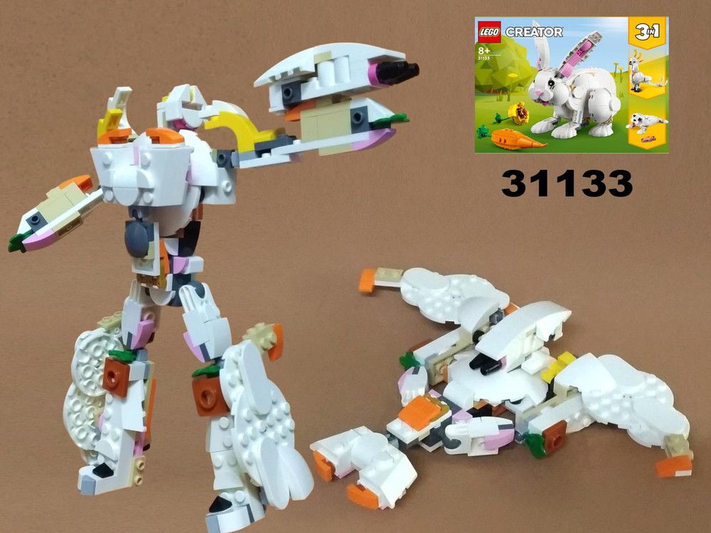Lego "Shattered Glass" Megatron (Transformer Prime Cartoon) from LEGO Creator set 31133: White Rabbit
