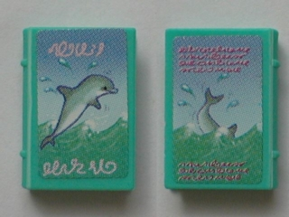 Lego Minifigure, Utensil Book 2 x 3 with Dolphin in Water Pattern (Stickers) - Set 3142