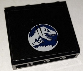 Lego Panel 1 x 4 x 3 with Side Supports - Hollow Studs with Jurassic World Logo and 2 Scratches Pattern Model Left Side (Sticker) - Set 75929