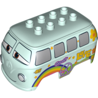 Lego Duplo Car Body, VW Camper, 8 Top Studs, with Cars Fillmore Print