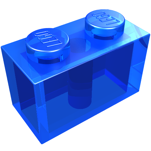 Lego Brick 1 x 2 / Trans-Dark Blue