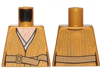 Lego Torso SW Robe with Belt and Bare Chest with Wrinkles Pattern (Supreme Leader Snoke) / Pearl Gold