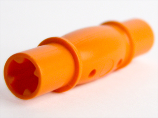Lego Technic, Axle Connector 4L with 2L Crowned Pulley / Orange