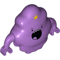 Lego Minifig Creature Body with Star on Head, Small Black Eyes and Large Circle Mouth with Teeth Print (Lumpy Space Princess)