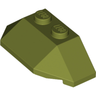 Lego Brick Wedged, Sloped 45° 2 x 4 Triple / Olive Green