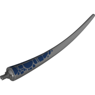 Lego Animal Body Part, Dinosaur, Baryonyx Tail, with Pin, Dark Blue Spots Print / Dark Bluish Gray