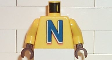Lego Torso Nesquik Bunny Large 'N' Pattern / Yellow Arms / Brown Hands