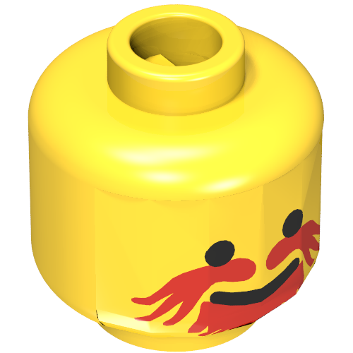 Lego Minifig Head Knight, Moustache Red Goatee Print [Blocked Open Stud] / Yellow