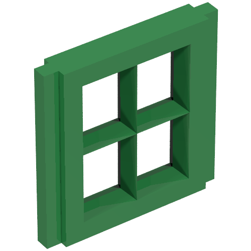 Lego Window Pane 1 x 2 x 2 for Slotted Bricks / Green