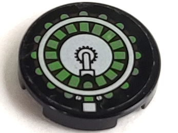 Lego Tile, Round 2 x 2 with Ammunition Drum Pattern (Sticker) - Set 7477