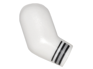 Lego Arm, Right with Black and Gray Cuff Pattern / White