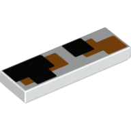Lego Tile 1 x 3 with Black/Orange Squares Print