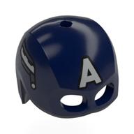 Lego Helmet / Mask, Top Hole, White Mechanical Wings, White 'A' Print (Captain America) / Dark Blue